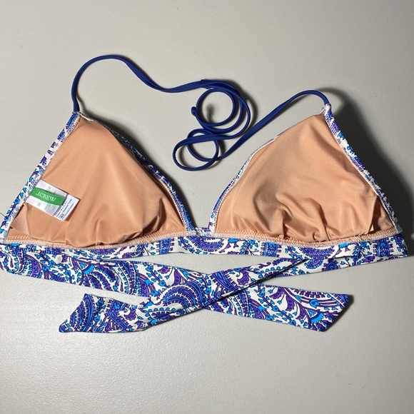 J. Crew, Plunge bikini top in purple paisley, XXL - Picture 4 of 7